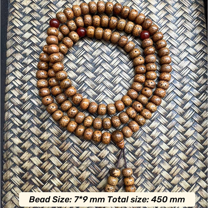 Tibetan Style 108 Star and Moon Bodhi Beads Prayer Bracelet - Mala Beads Wrist Rosary