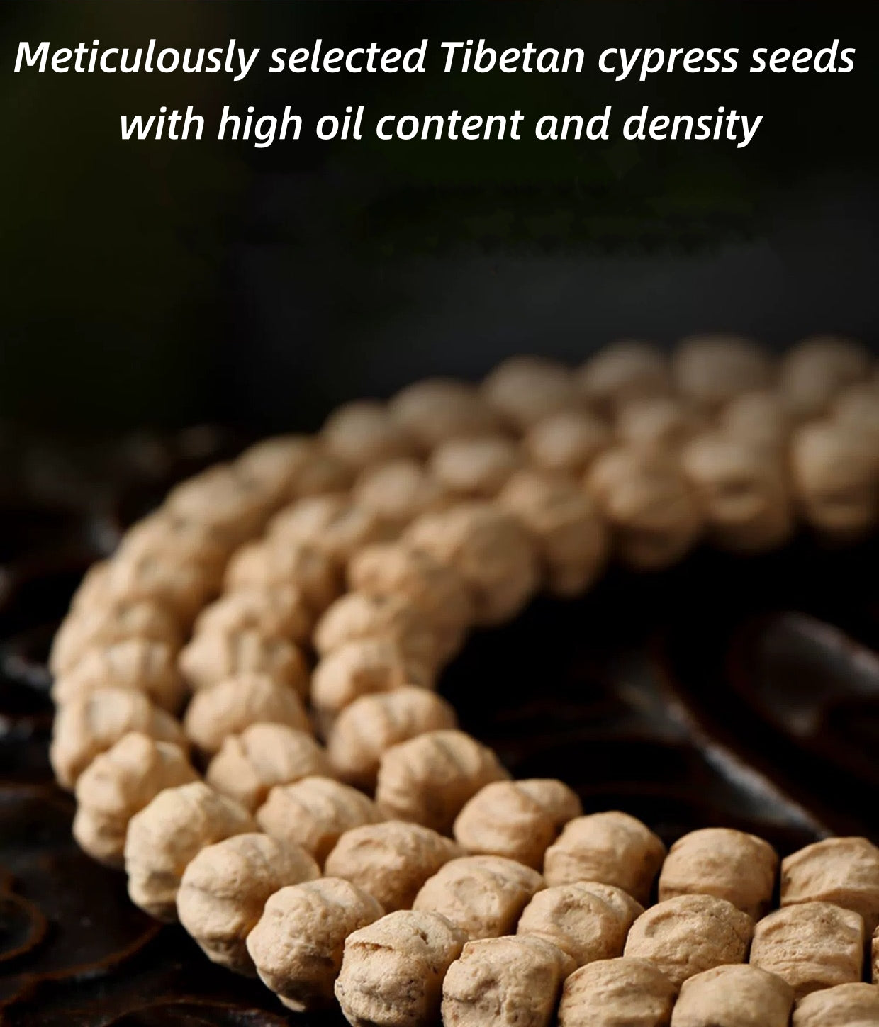 108 Beads Cypress Seeds Mala Bracelet - Natural Eco-Friendly Buddhist Prayer Beads for Meditation and Mindfulness